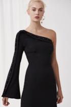 Keepsake Signals Long Sleeve Mini Dress Black