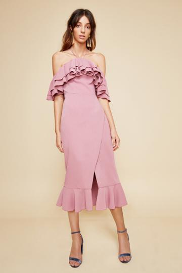 C/meo Collective C/meo Collective Temptation Midi Dress Mulberry