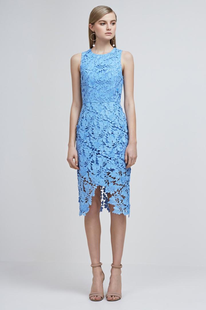 Keepsake Moonscape Lace Dress Sky Blue