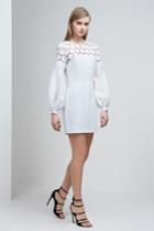 Keepsake Spectrum Long Sleeve Lace Mini Dress Dove Grey