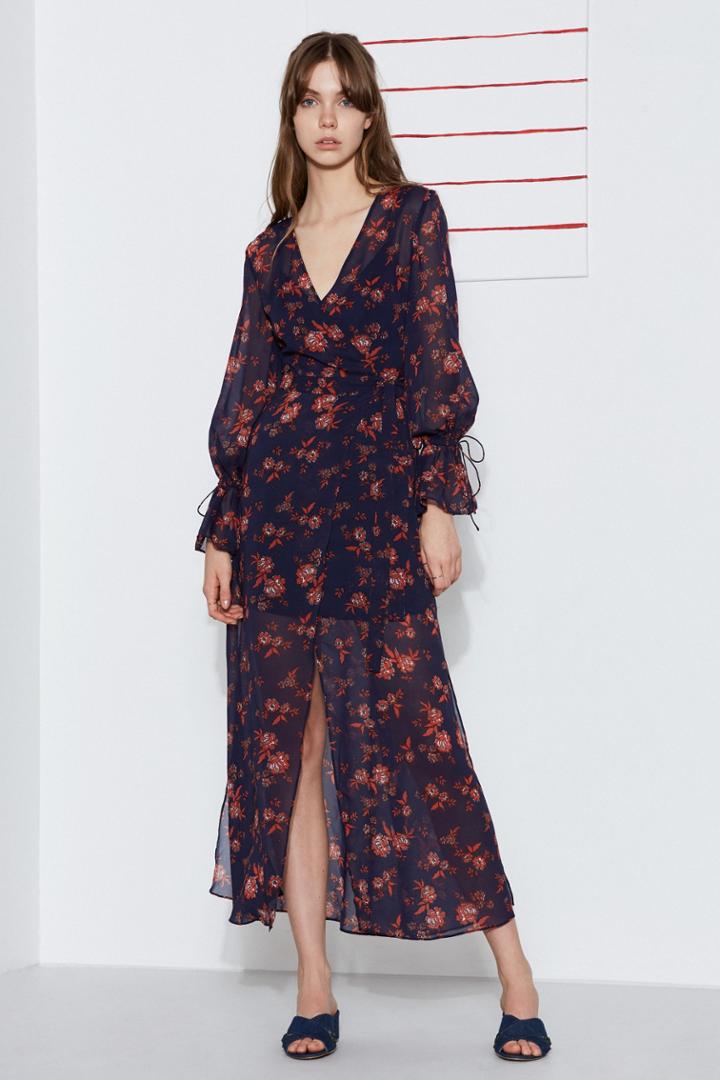 The Fifth The Fifth Capital Wrap Dress Sapphire Rosexxs, Xs,s,m,l,xl