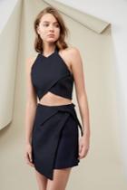 Finders Keepers Arabella Crop Top Navy
