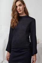 Finders Keepers Folds Long Sleeve Knit Jumper Navy