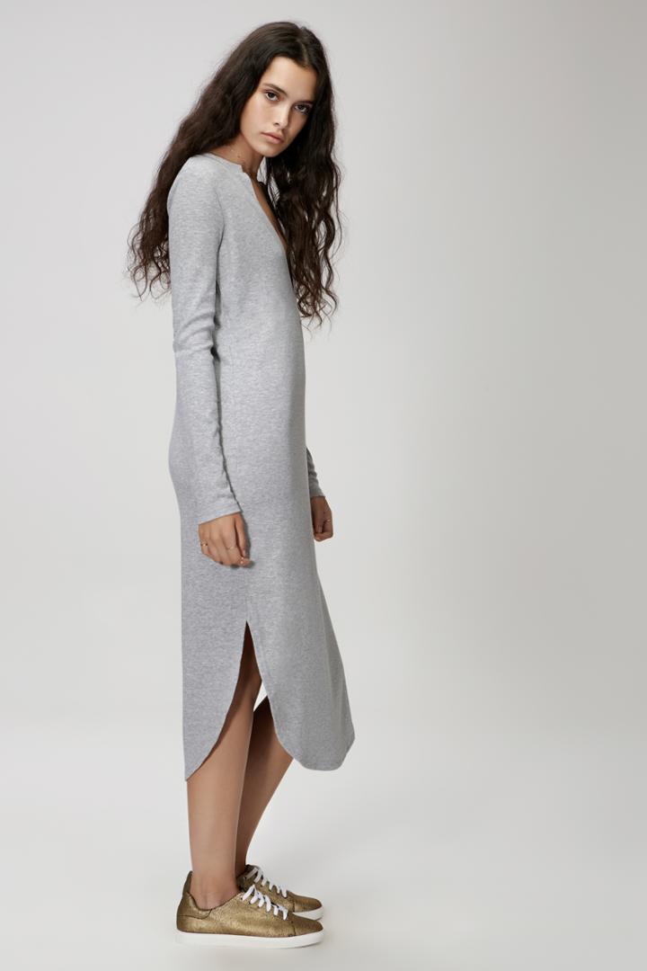 The Fifth Fly With Me Long Sleeve Dress Grey Marle