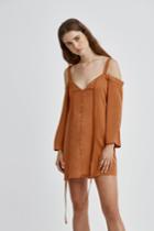 The Fifth The Fifth In Full Light Long Sleeve Dress Amber