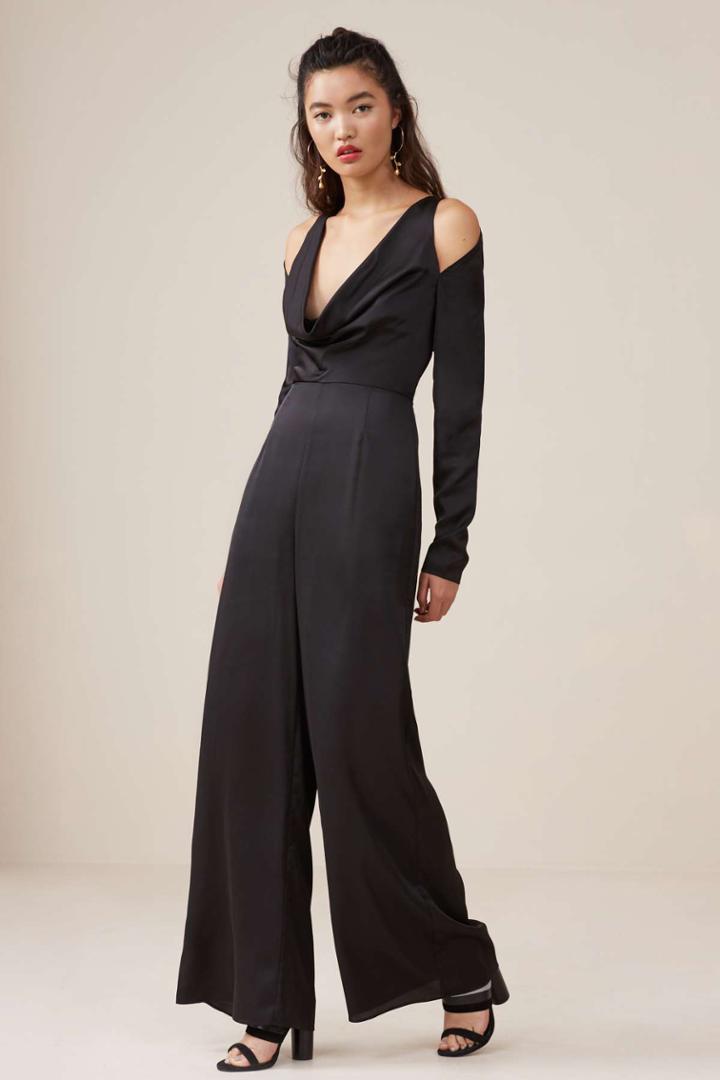 Finders Keepers Aspects Long Sleeve Jumpsuit Blackxxs, Xs,s,m,l