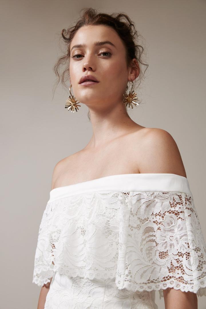 Keepsake Keepsake Star Crossed Lace Top Ivory