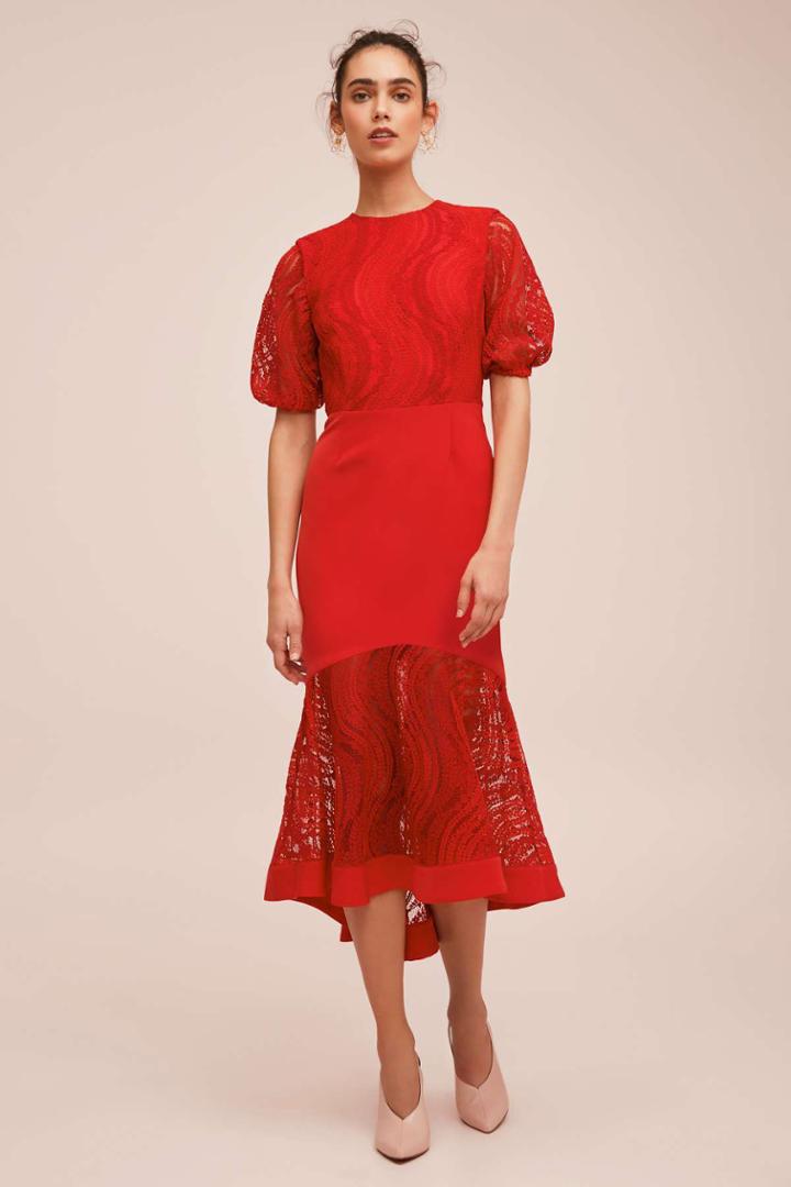 Keepsake Keepsake Flawless Love Midi Dress Ruby Redxxs, Xs,s,m,l,xl