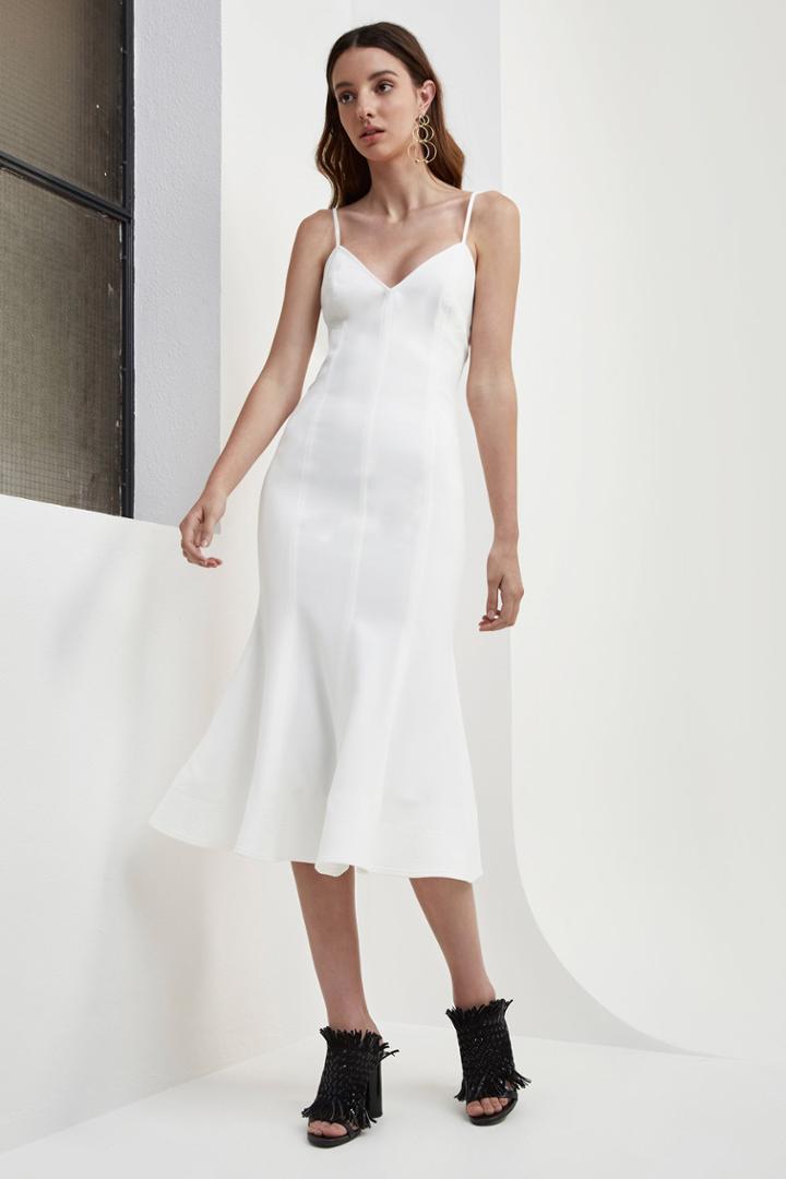 C/meo Collective Right Now Midi Dress Ivory