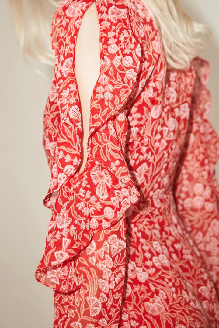 The Fifth The Fifth Brushstrokes Mini Dress Red Floral Dream Printxxs, Xs,s,m,l