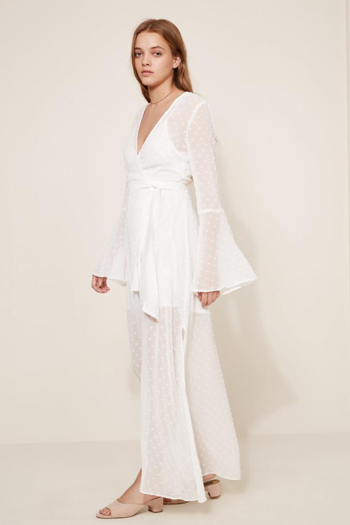 The Fifth The Fifth Freya Long Sleeve Dress Whitexxs, Xs,s,m,l