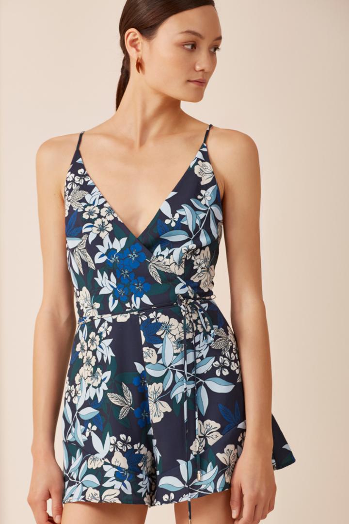 Keepsake Untouchable Playsuit Navy Botanic Floral