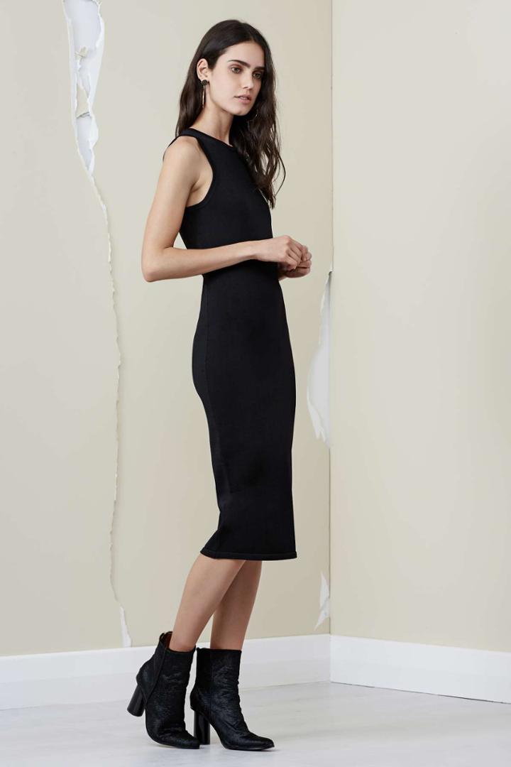 Finders Keepers Finders Keepers Ainsley Short Sleeve Knit Dress Black