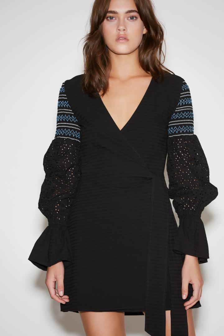 The Fifth The Fifth Riverine Wrap Dress Blackxxs, Xs,s,m,l