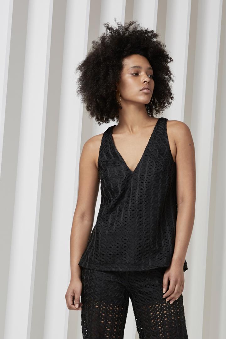 C/meo Collective Silver Sounds Top Black