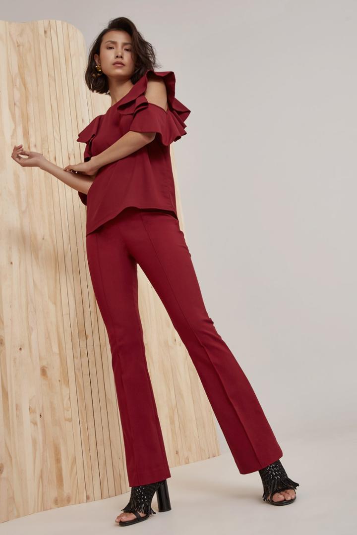 C/meo Collective White Noise Top Scarlet