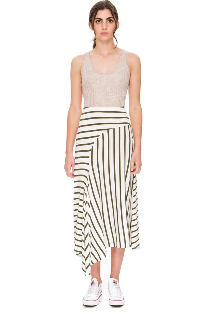 The Fifth On Your Mark Skirt Olive & White Stripe