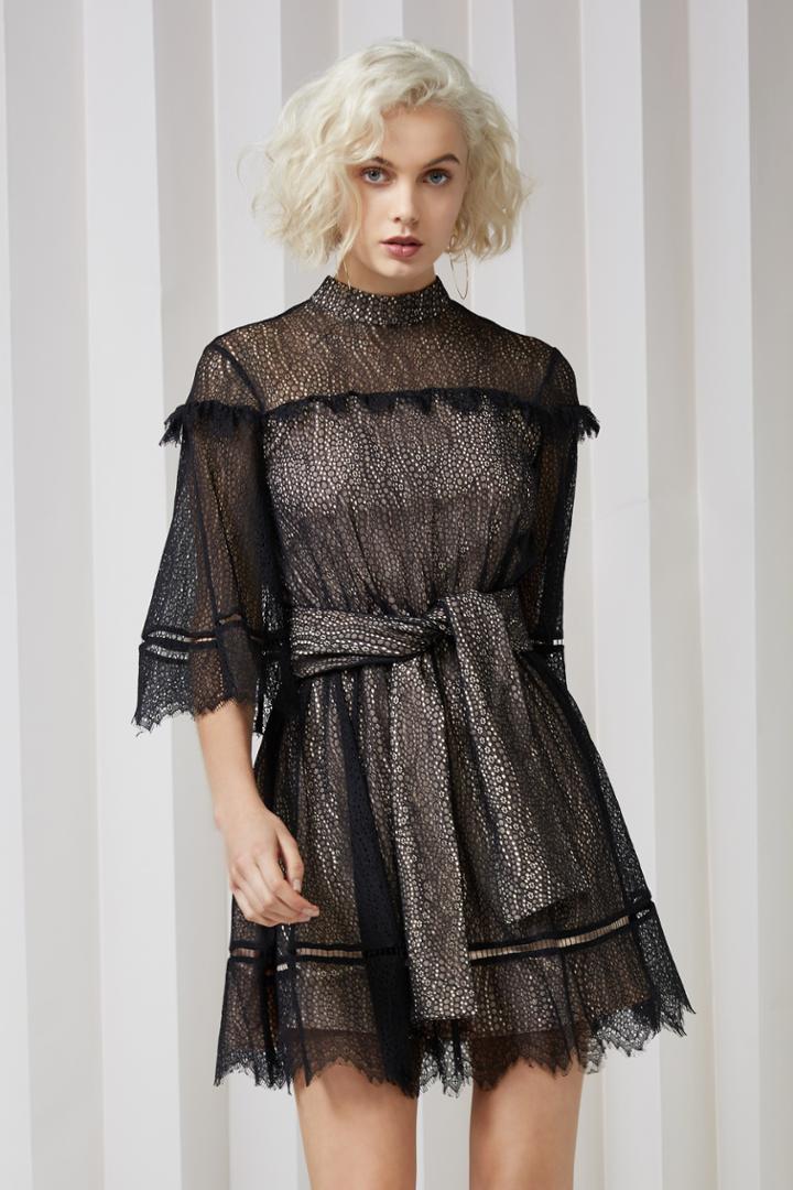 Keepsake Keepsake Slide Lace Mini Dress Black