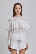 Finders Keepers Boyd Long Sleeve Top Cloud