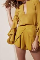 C/meo Collective Got Me Faded Short Chartreuse
