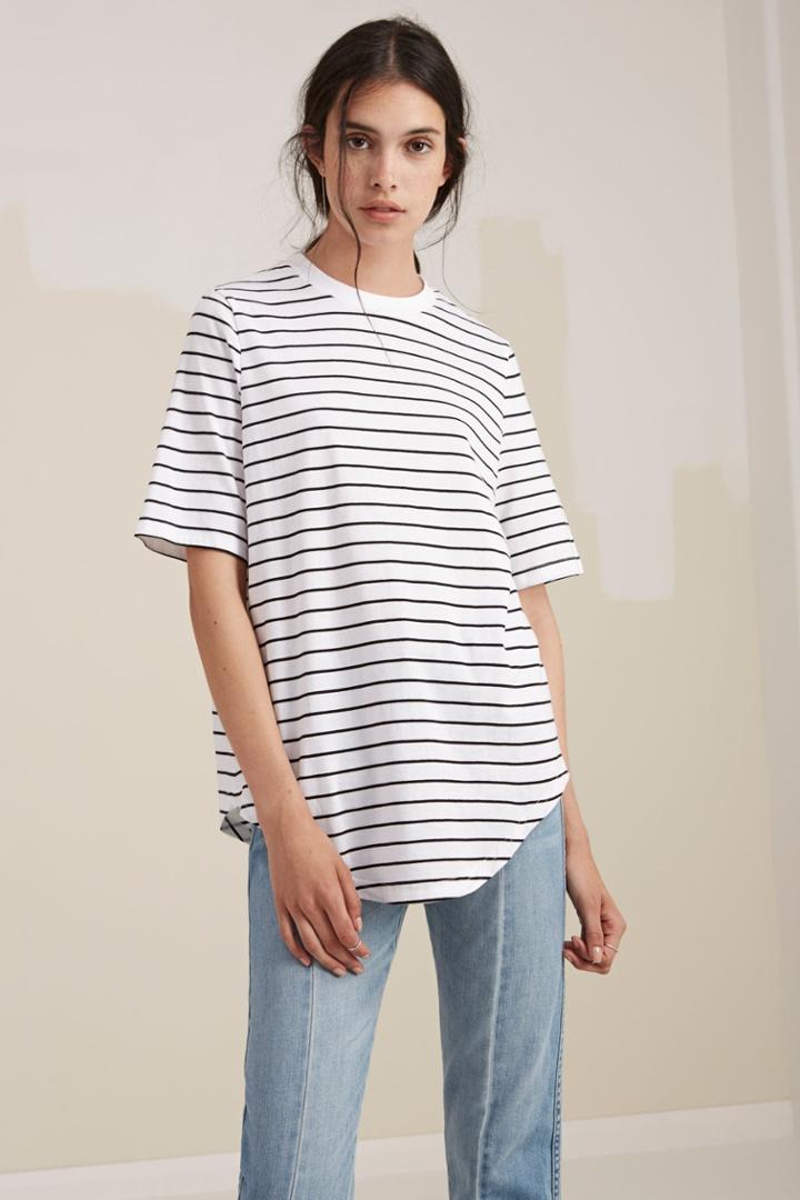 The Fifth Nothing To Chance T-shirt White And Black Stripe