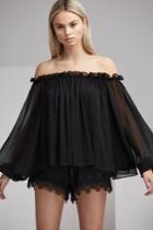 Finders Keepers Mateo Long Sleeve Top Black