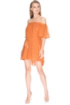 Finders Keepers Better Days Ruffle Dress Burnt Peach