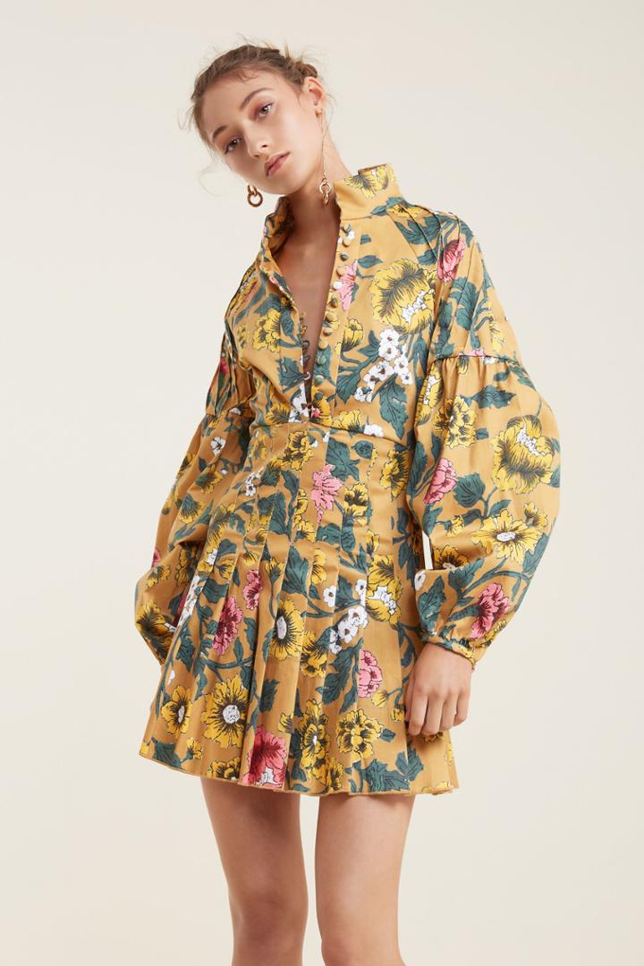C/meo Collective C/meo Collective Another Lover Long Sleeve Dress Marigold Floralxs,s,m