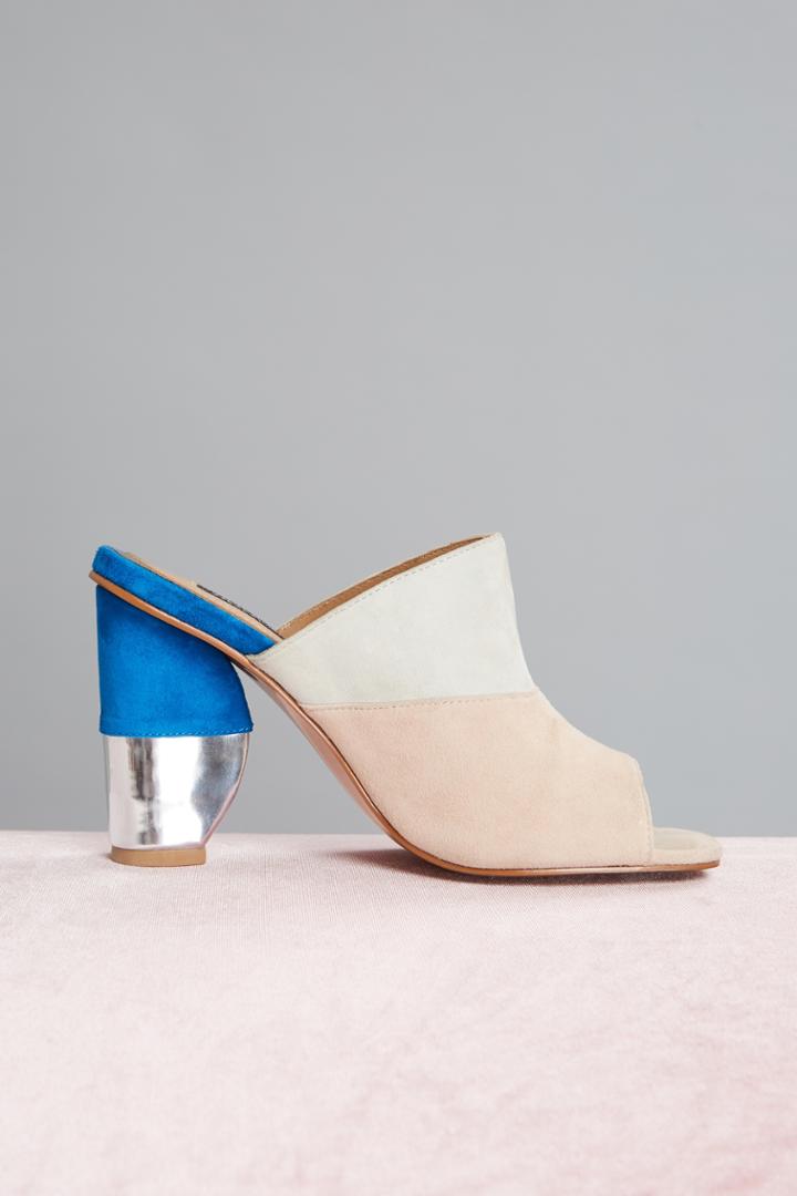 Jaggar Footwear Jaggar Footwear Polar Metallic Moon Heel Chalk