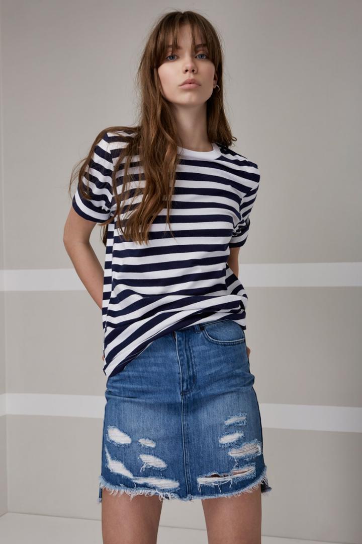 The Fifth Off Duty T-shirt Navy And White Stripe