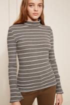 The Fifth The Fifth Astrid Stripe Long Sleeve Top Charcoal W Greyxxs, Xs,s,m,l,xl