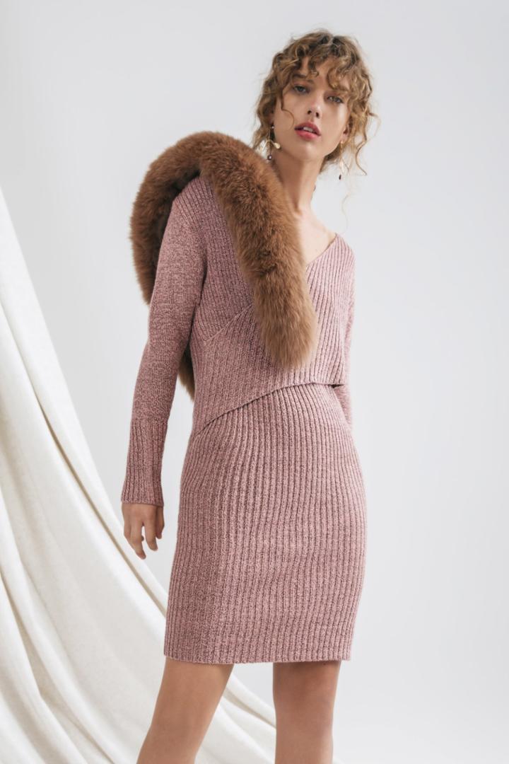C/meo Collective Feature Knit Dress Quartz