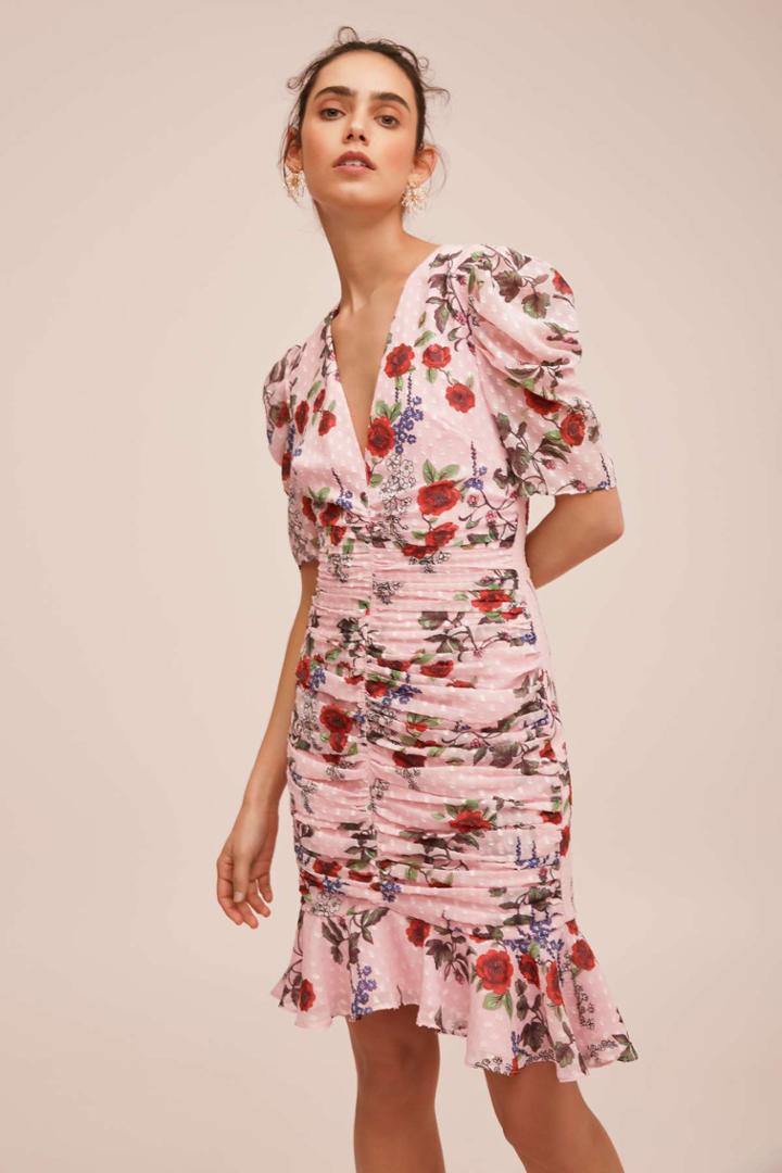 Keepsake Need You Now Mini Dress Powder Pink Floralxxs, Xs,s,m,l,xl