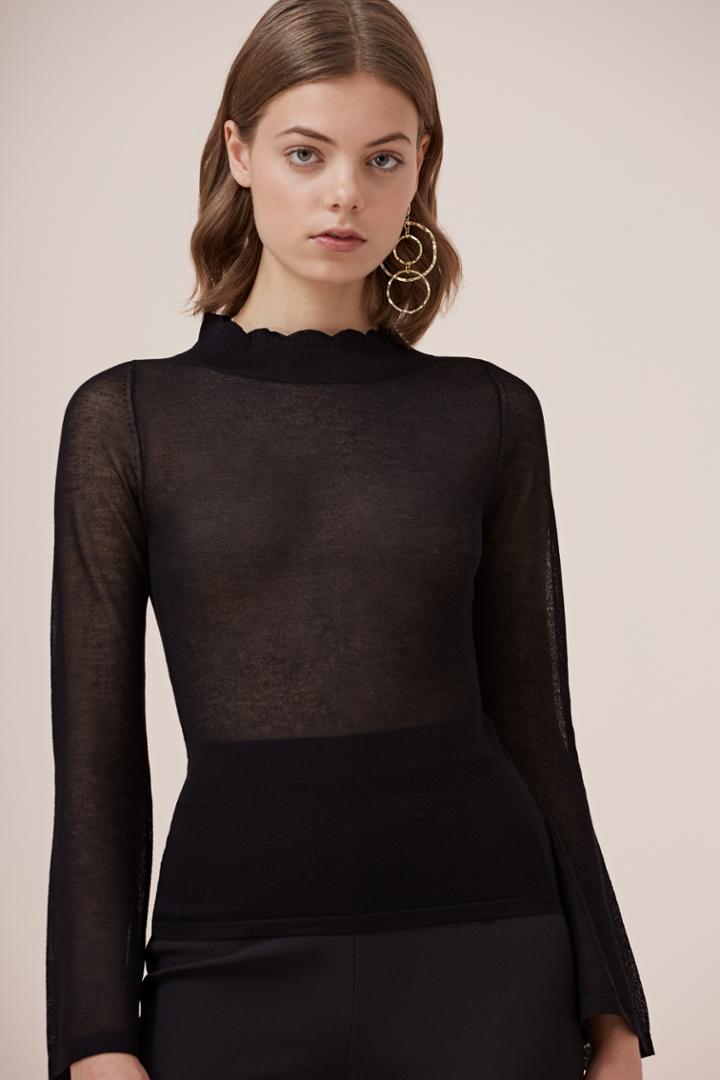 Keepsake Sun Shower Knit Top Black