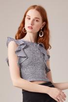 C/meo Collective C/meo Collective Best Love Short Sleeve Top Black Checkxxs, Xs,s,m,l