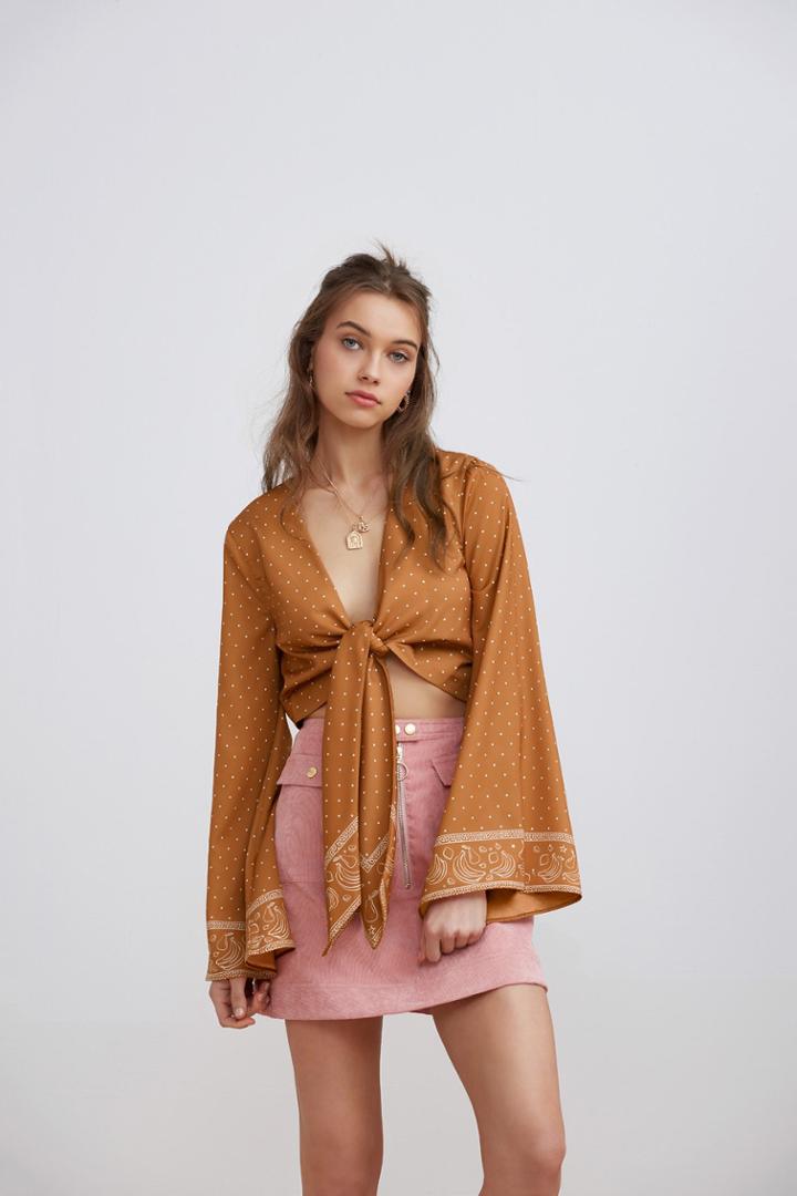 Finders Finders Vanish Long Sleeve Top Tan Bandanaxxs, Xs,s,m,l