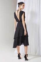 Keepsake Waterfall Midi Dress Blackxxs, Xs,s