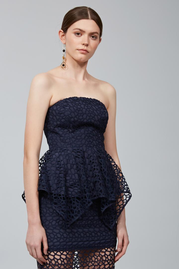 Keepsake Midnight Hour Lace Bustier Navy