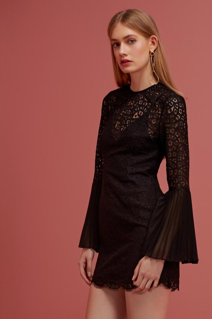 Keepsake Be The One Long Sleeve Mini Dress Black