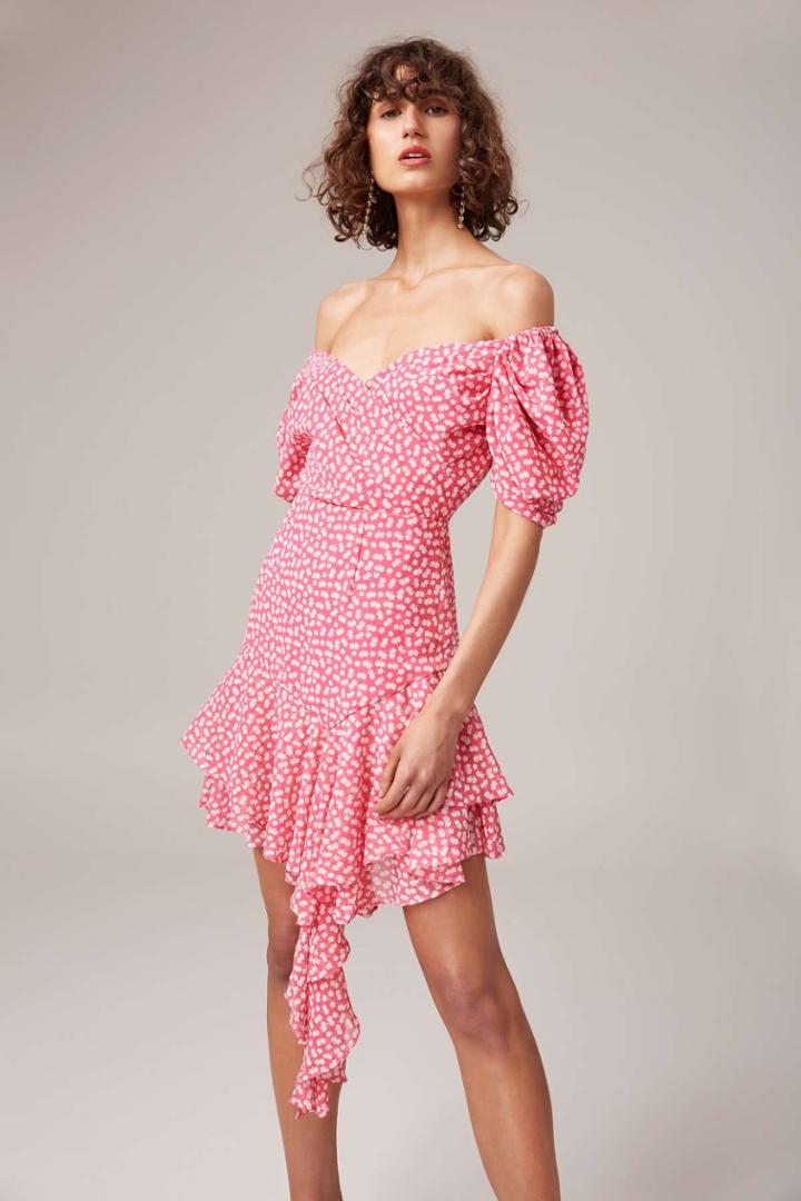 C/meo Collective C/meo Collective Be About You Short Sleeve Dress Magenta Daisyxxs, Xs,s,m,l,xl