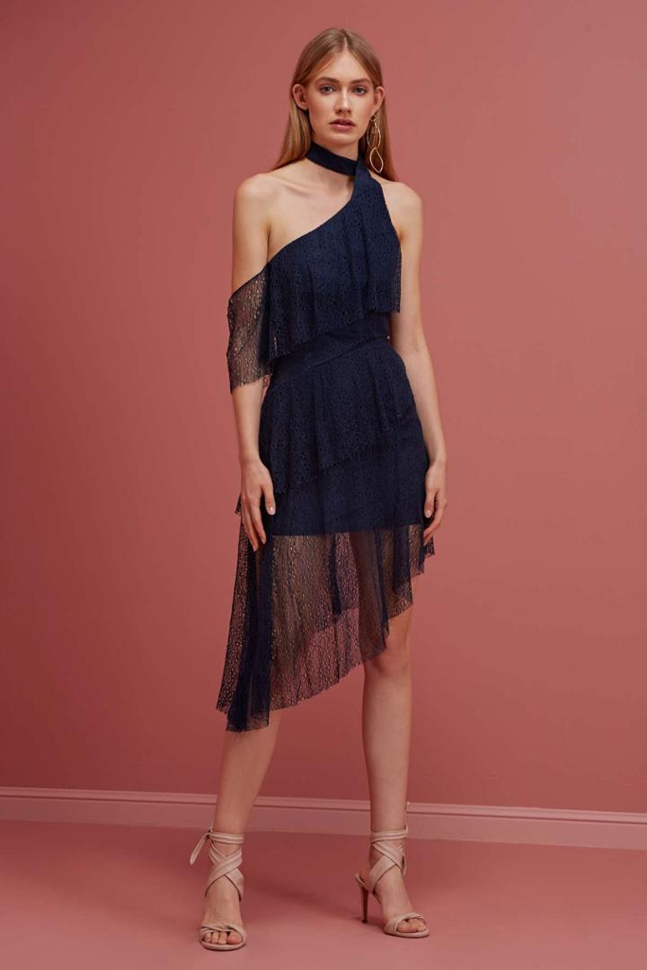 Keepsake Keepsake Wide Awake Drape Dress Navy