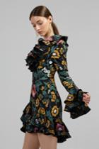 C/meo Collective C/meo Collective Immerse Long Sleeve Dress Black Floralxxs, Xs,s,m,l