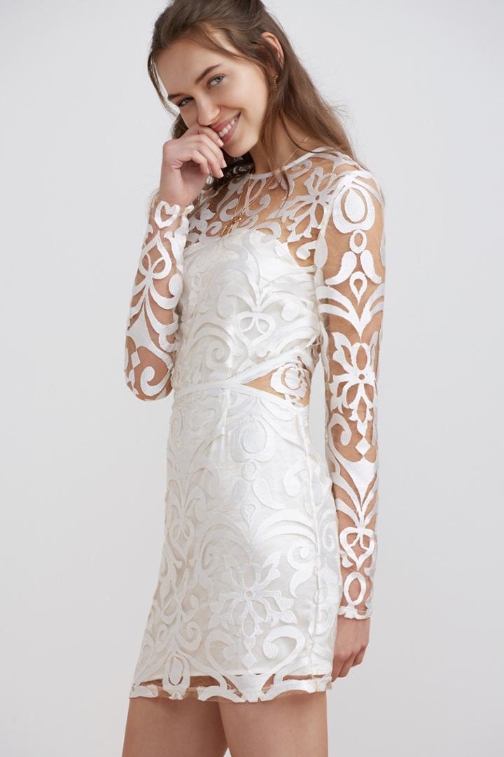 Finders Keepers Finders Keepers Alchemy Long Sleeve Mini Dress Ivoryxxs, Xs,s,m,l