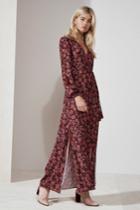The Fifth Carousel Wrap Dress Burgundy Aster