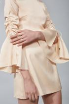 Keepsake Chandelier Long Sleeve Mini Dress Nude
