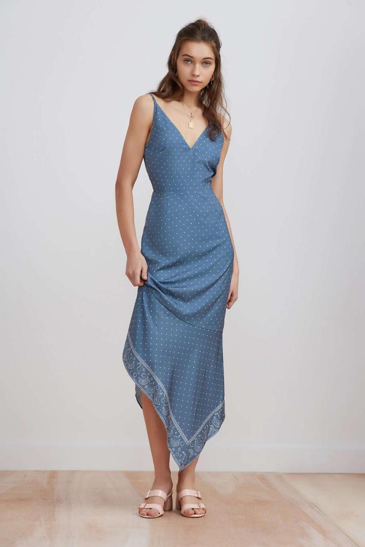 Finders Keepers Vanish Midi Dress Teal Bandanaxxs, Xs,s,m