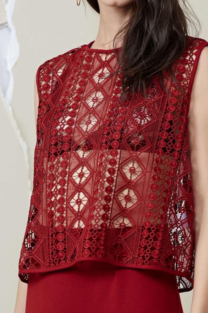 Finders Keepers Finders Keepers Bosnia Shell Top Raisin