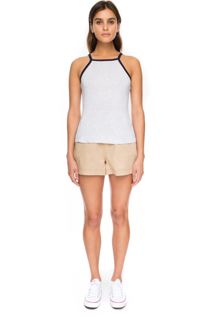 The Fifth In A Vision Top Light Grey Marle/ Navy