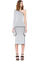 C/meo Collective No Business Long Sleeve Knit Top Grey Mesh
