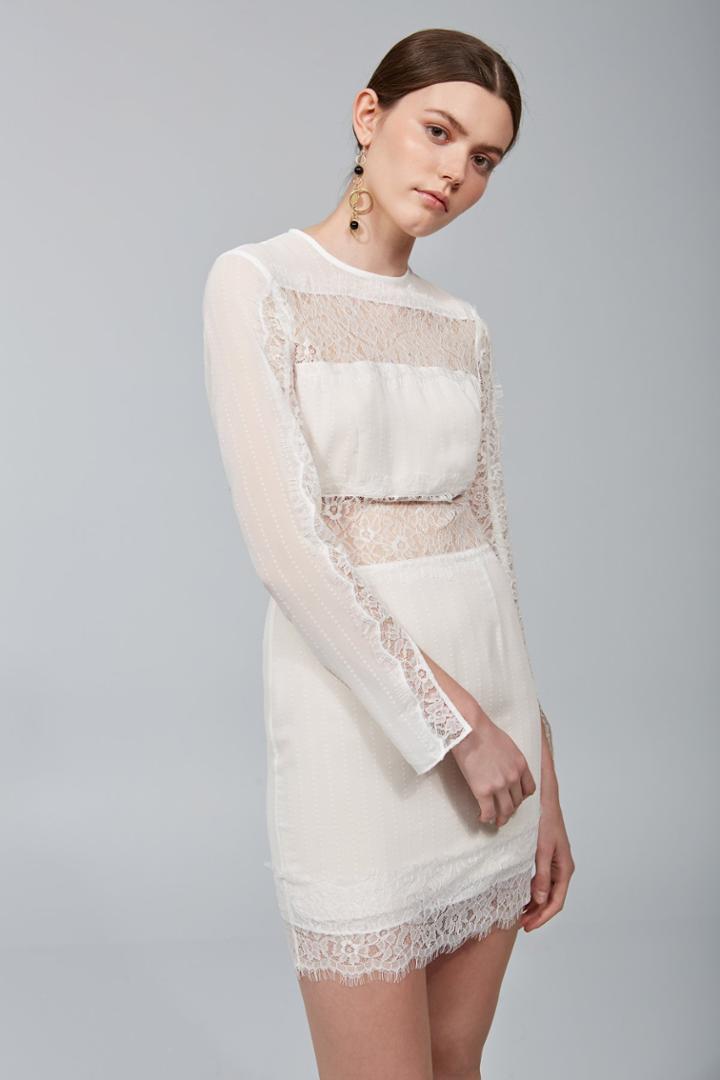 Keepsake Starstruck Long Sleeve Dress Ivory